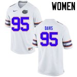 Women's Florida Gators #95 Keivonnis Davis NCAA Nike White Authentic Stitched College Football Jersey BGT5262WH